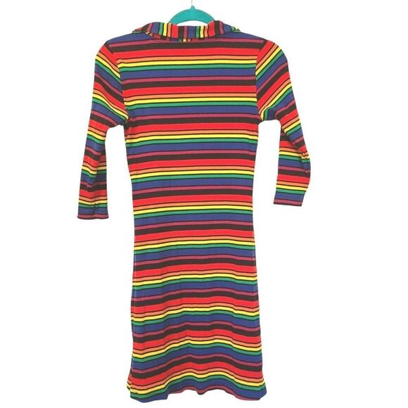DELIAS x Dolls kill La Vida Loca Rainbow Striped Dress, 90s Y2K Whimsical | L - Picture 7 of 13